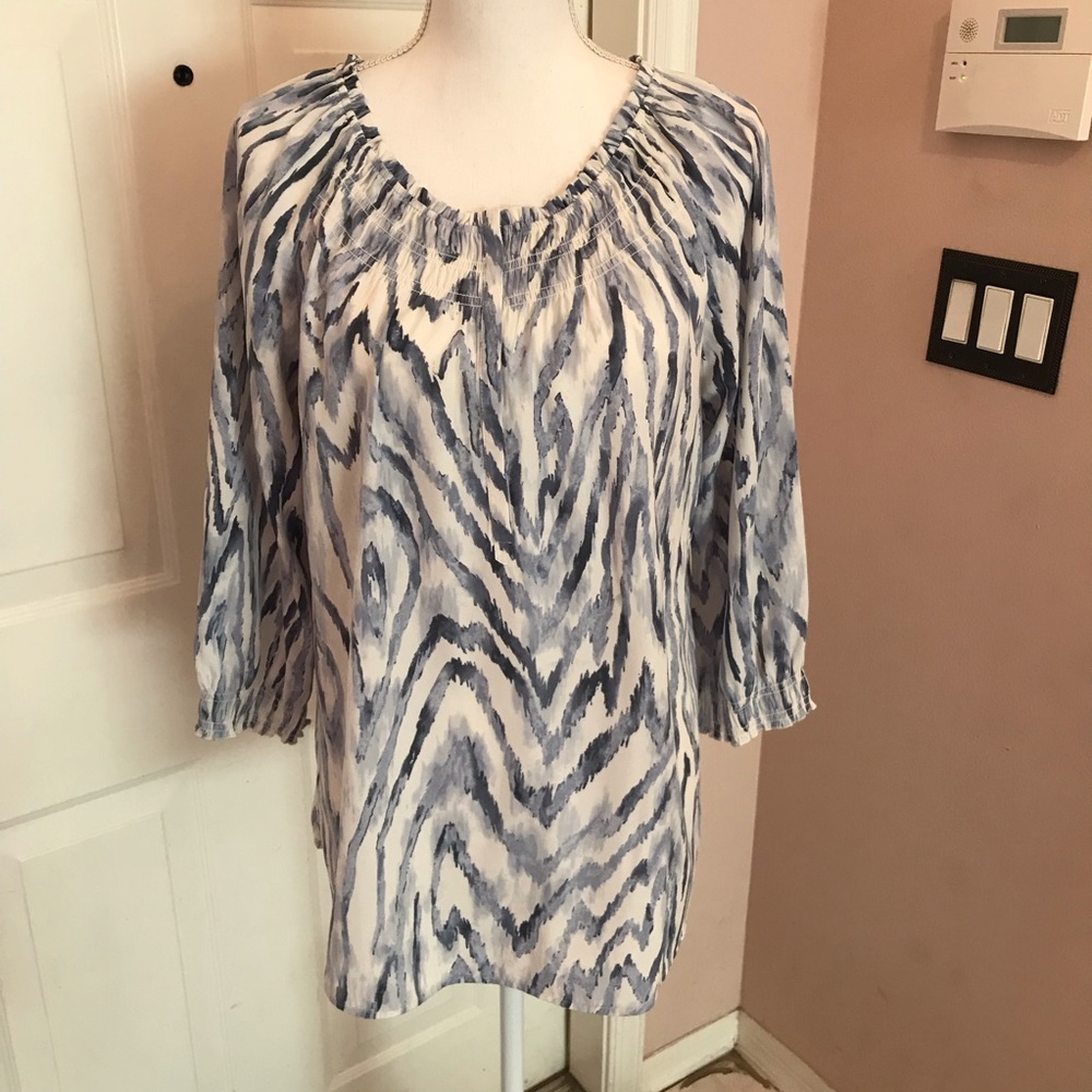 Chico’s blue and white blouse